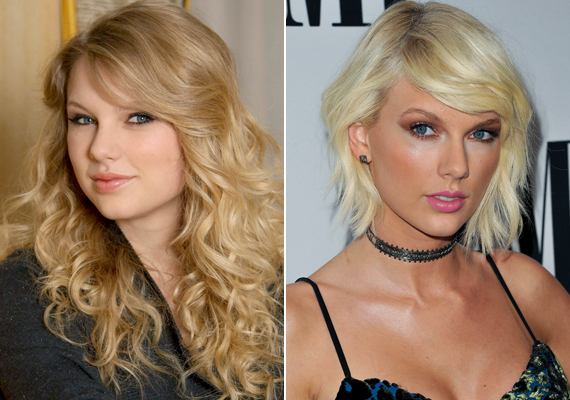 Taylor Swift arcán látszik a legjobban, mennyit fogyott az elmúlt években. Megszabadult legendás fürtjeitől is, a platinaszőke frizurája mellé pedig rendszeresen erős sminket társít. Plasztikai műtétei is voltak, átszabták az orrát, és arcimplantátumot is kapott.